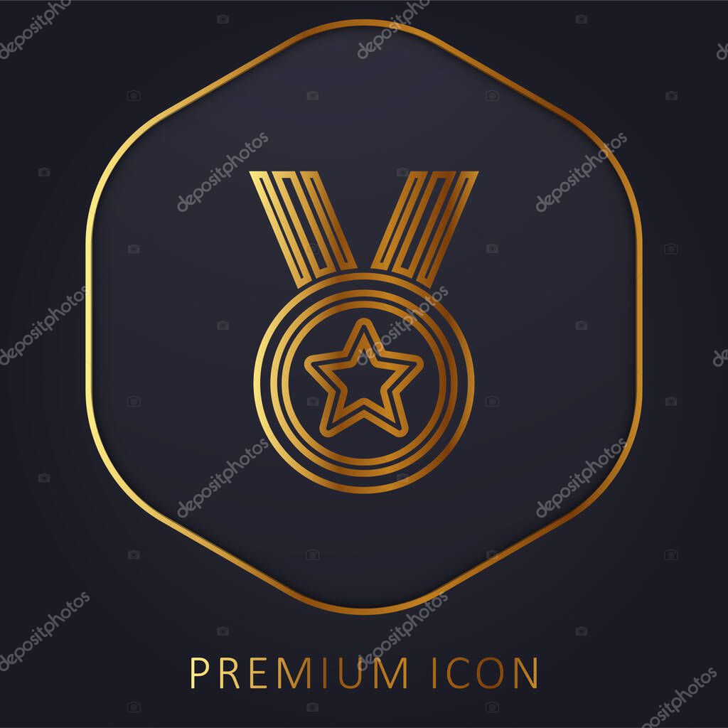 Award golden line premium logo or icon