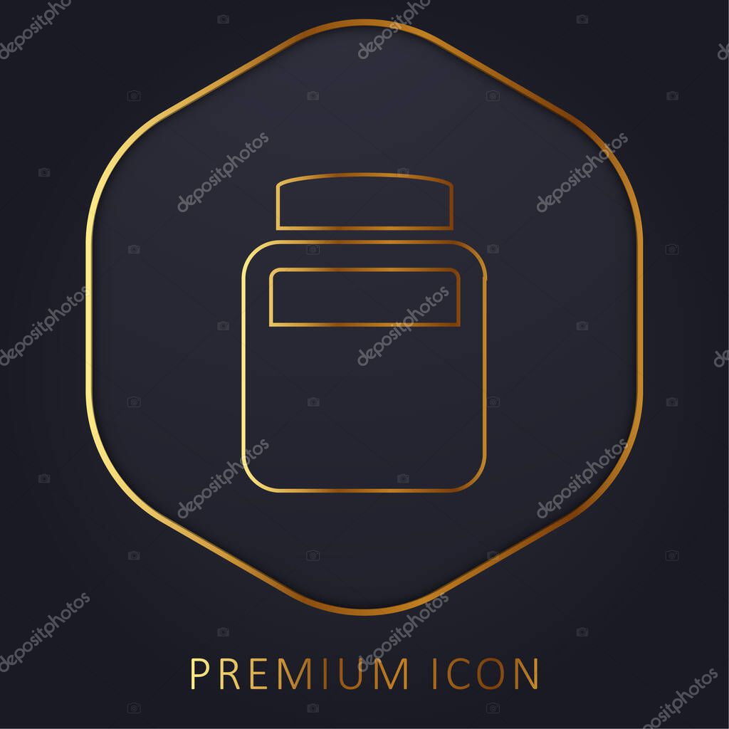 Bottle Of Chemical Elements golden line premium logo or icon