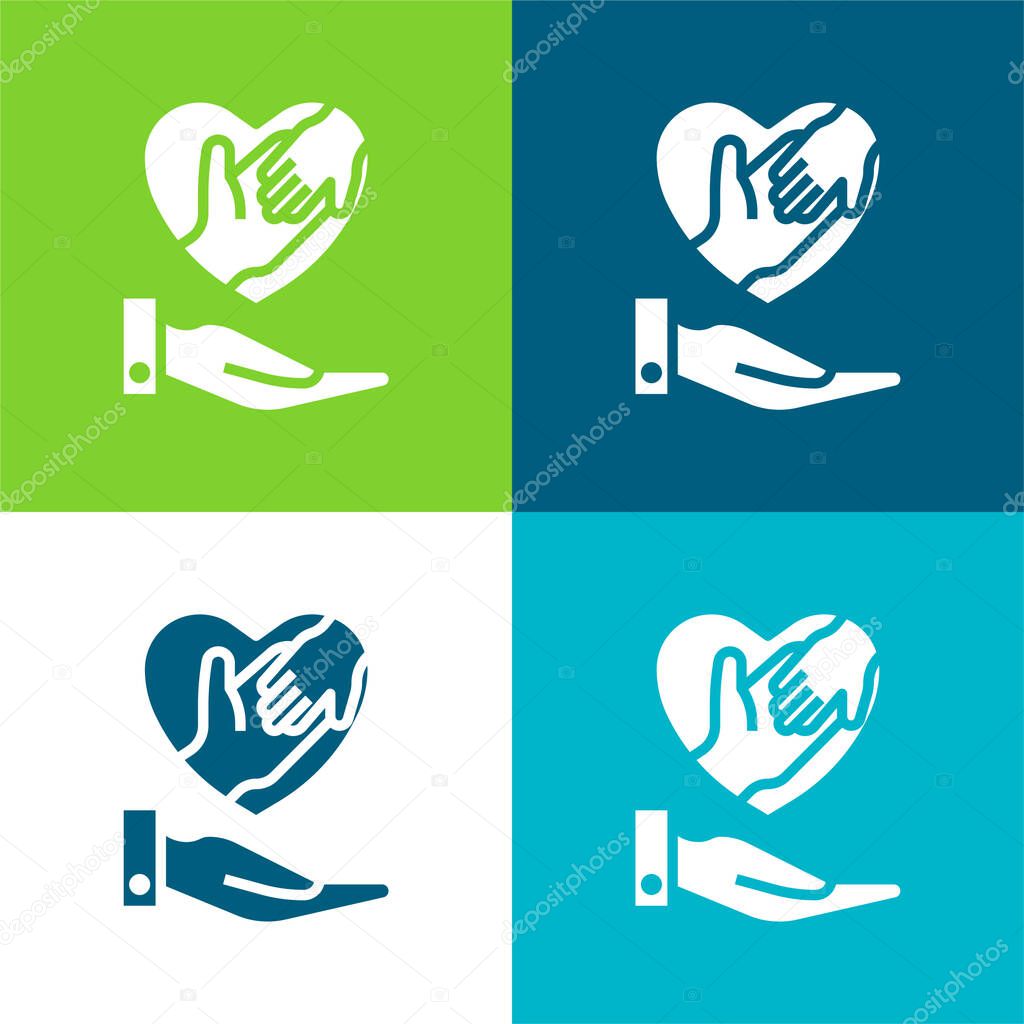 Adoption Flat four color minimal icon set