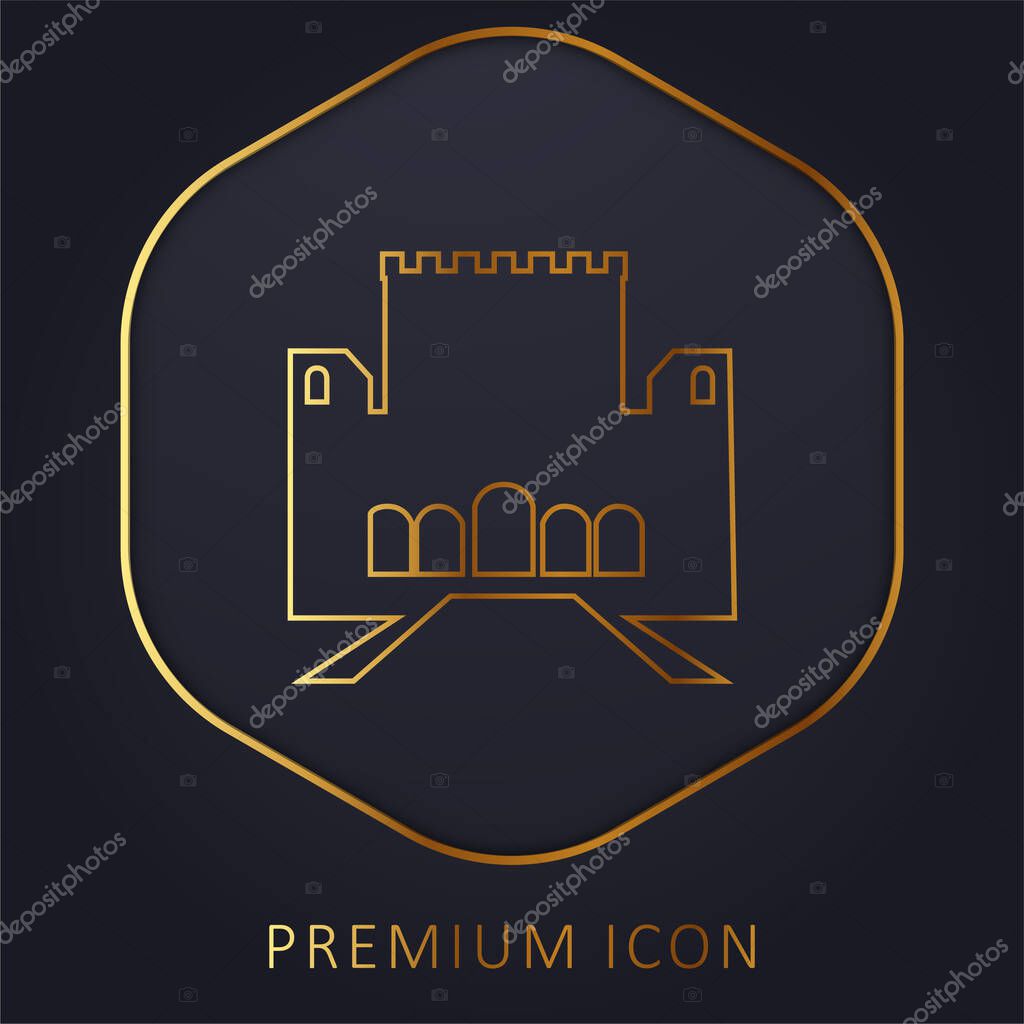 Alhambra golden line premium logo or icon