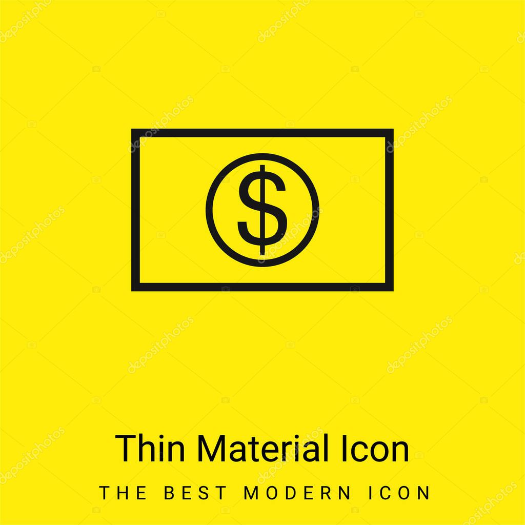 Big Dollar Bill minimal bright yellow material icon