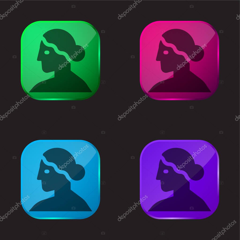 Aphrodite four color glass button icon