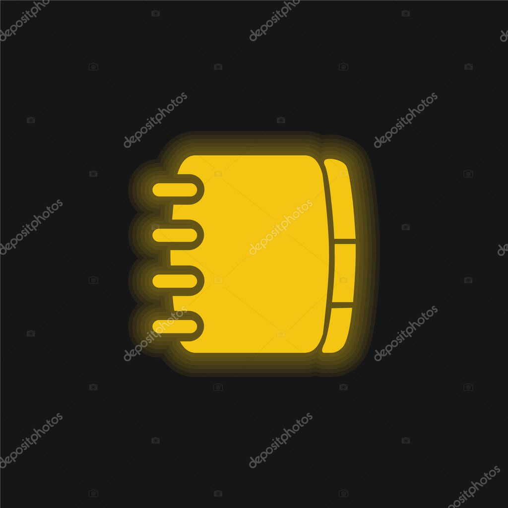 Book yellow glowing neon icon