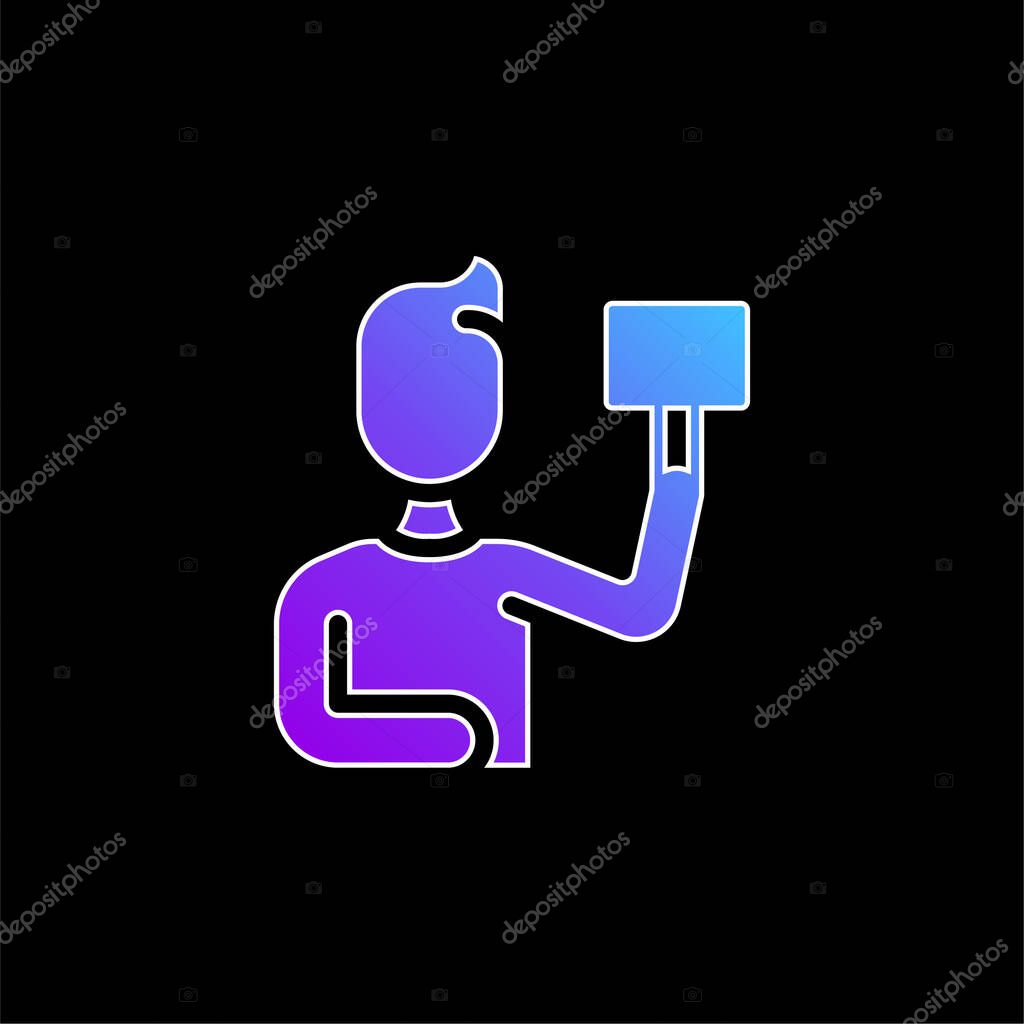 Bidding blue gradient vector icon
