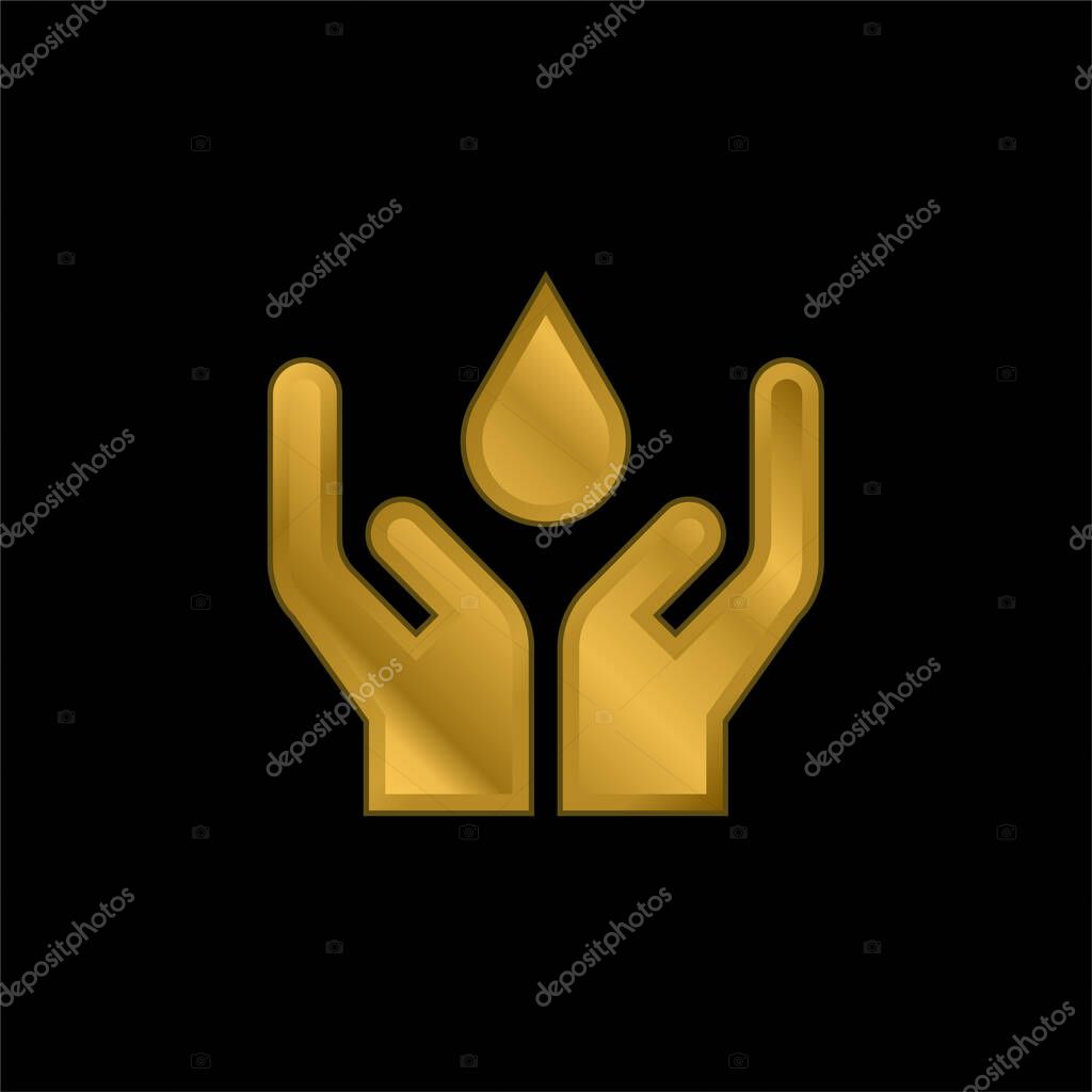 Blood gold plated metalic icon or logo vector