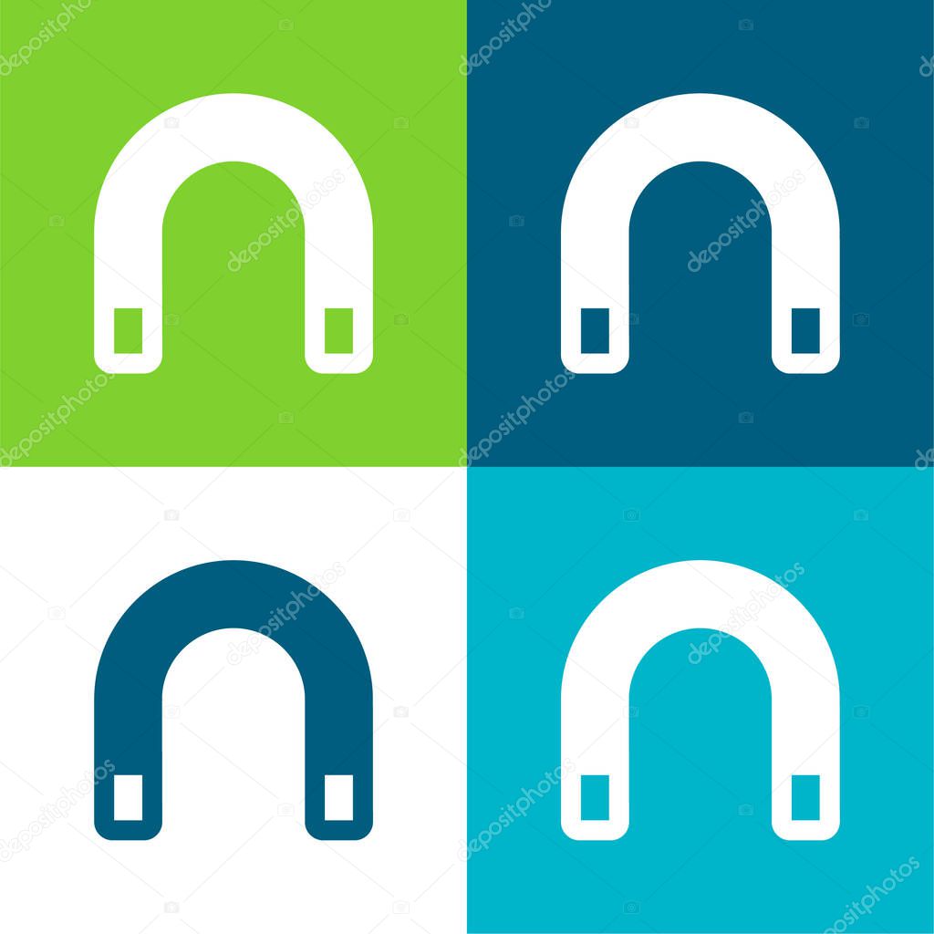 Big Magnet Flat four color minimal icon set