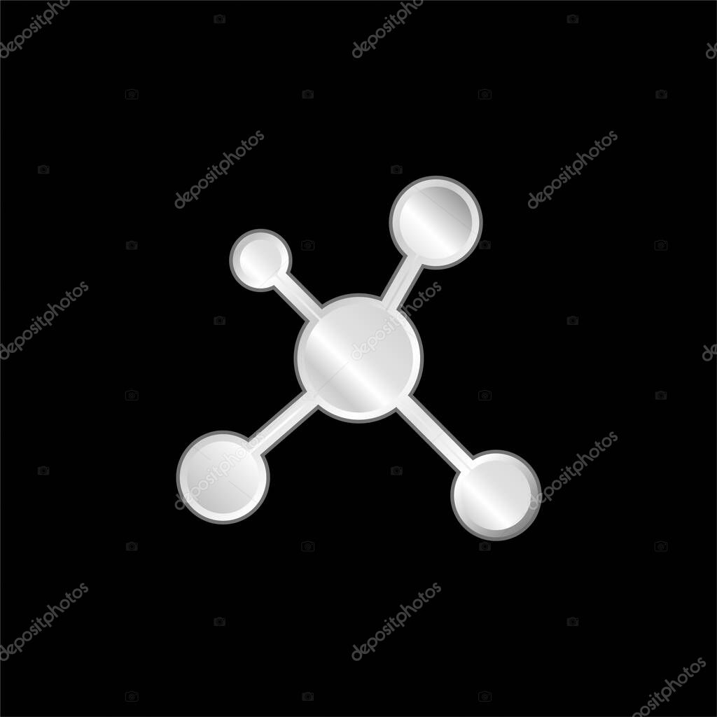 Atoms silver plated metallic icon