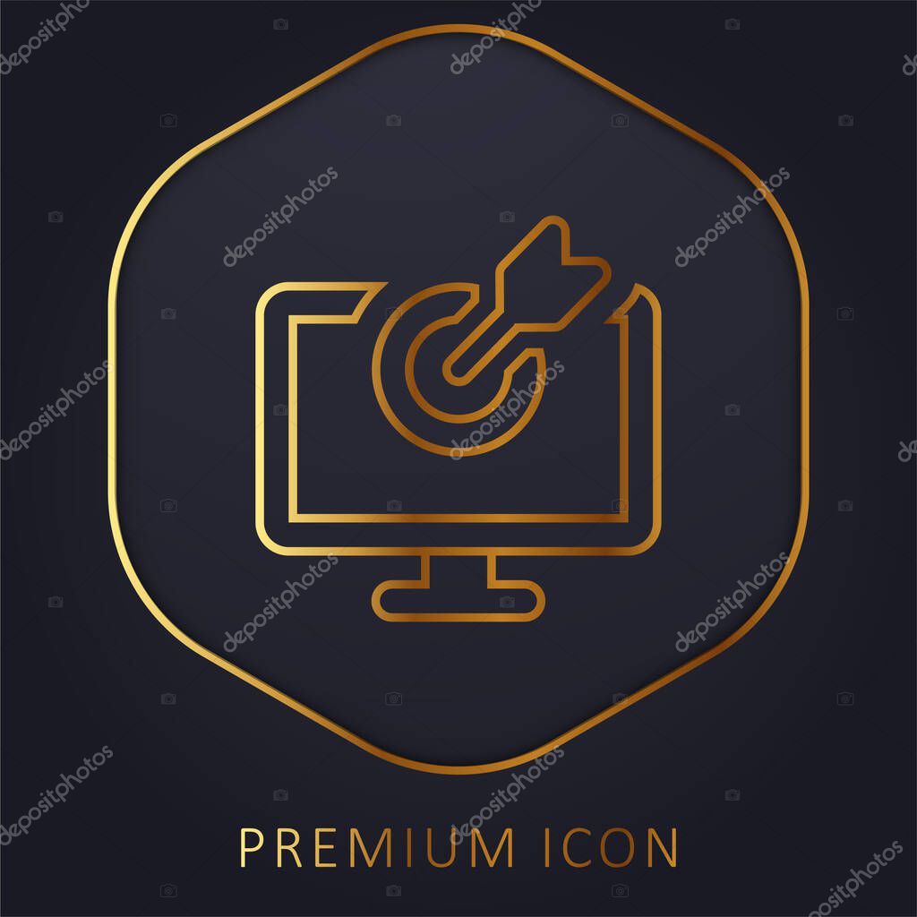 Bow golden line premium logo or icon