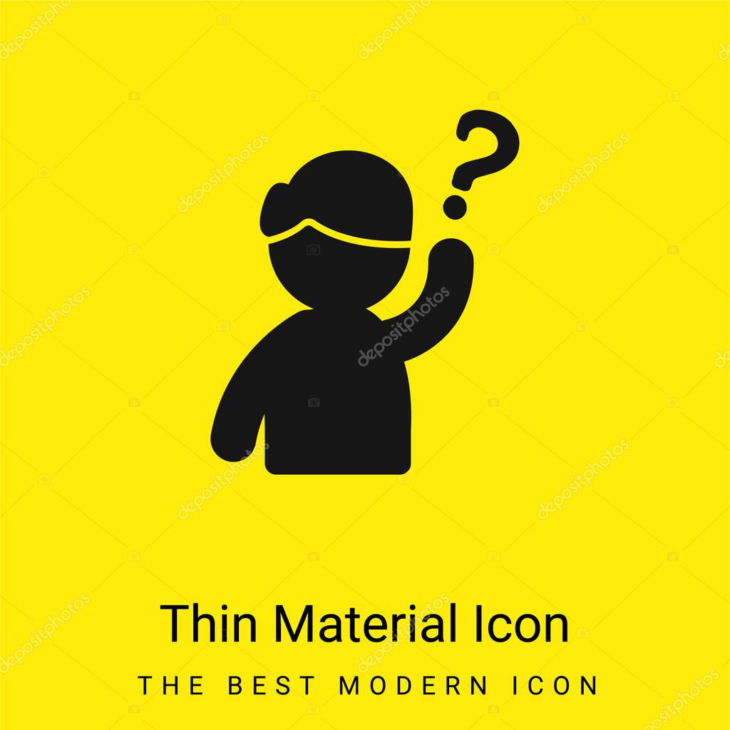 Hand minimal bright yellow material icon