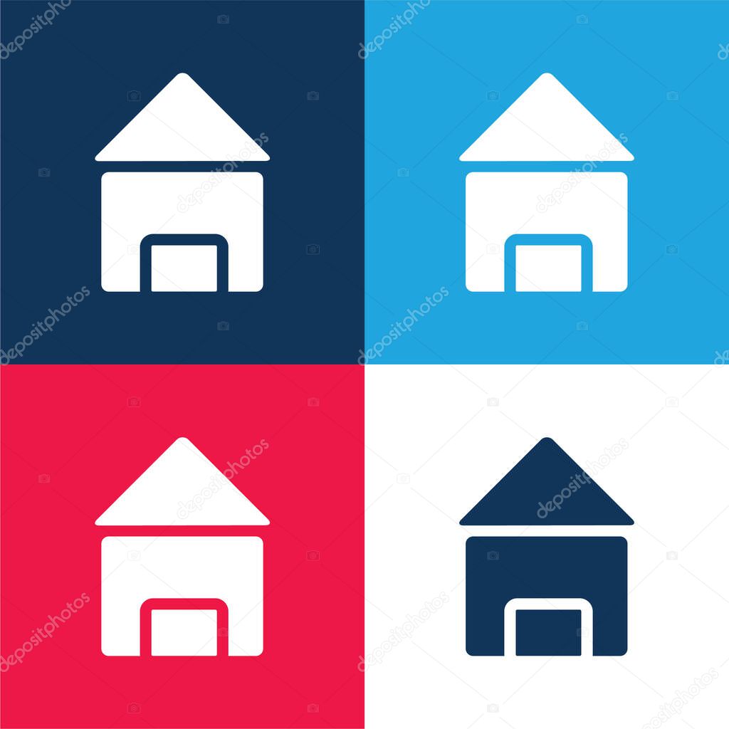 Black House blue and red four color minimal icon set