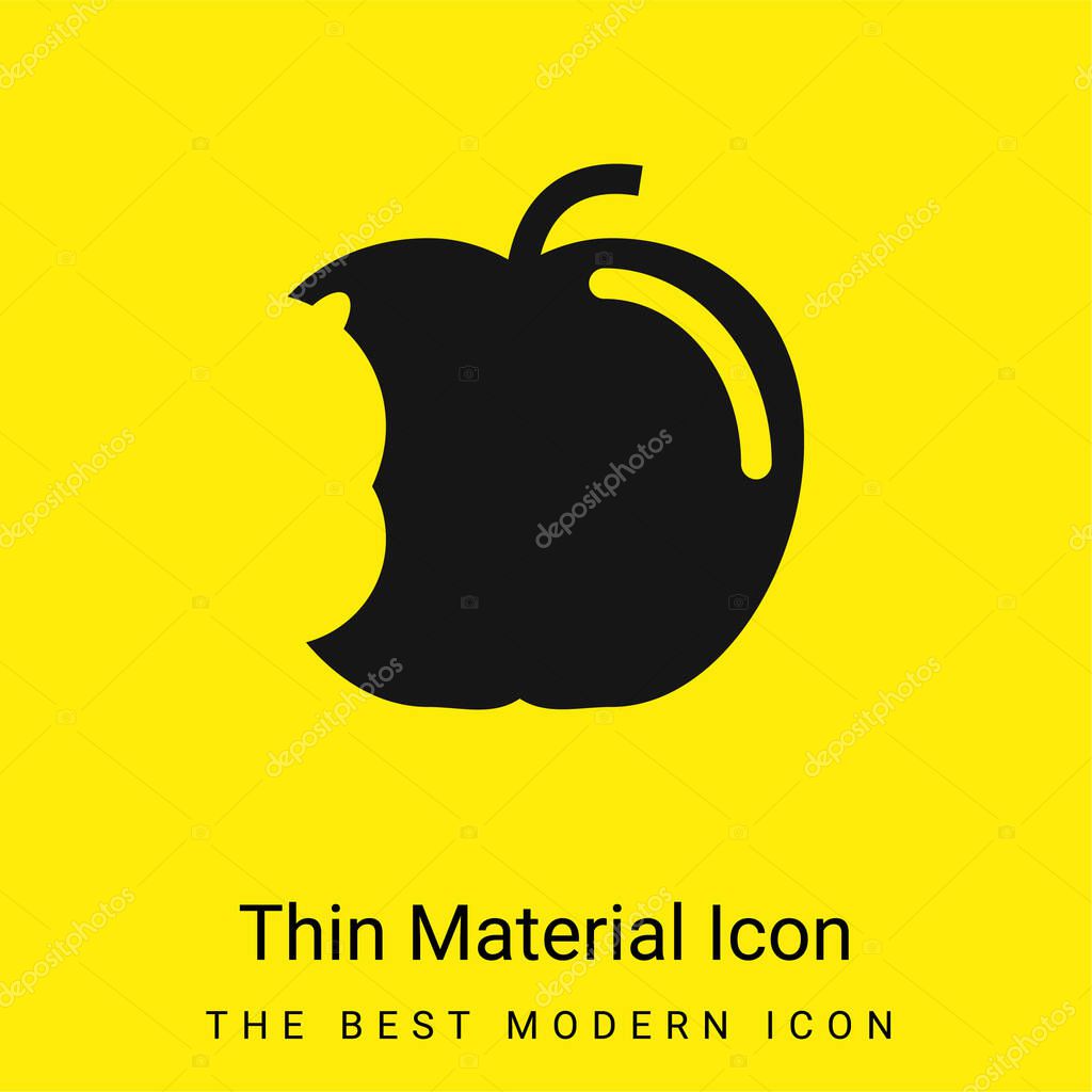 Apple With Big Bite minimal bright yellow material icon
