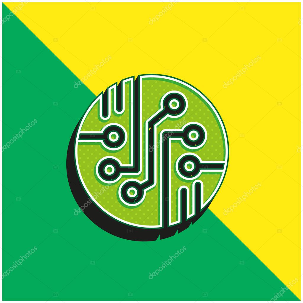 Bio Sensor Green and yellow modern 3d vector icon logo