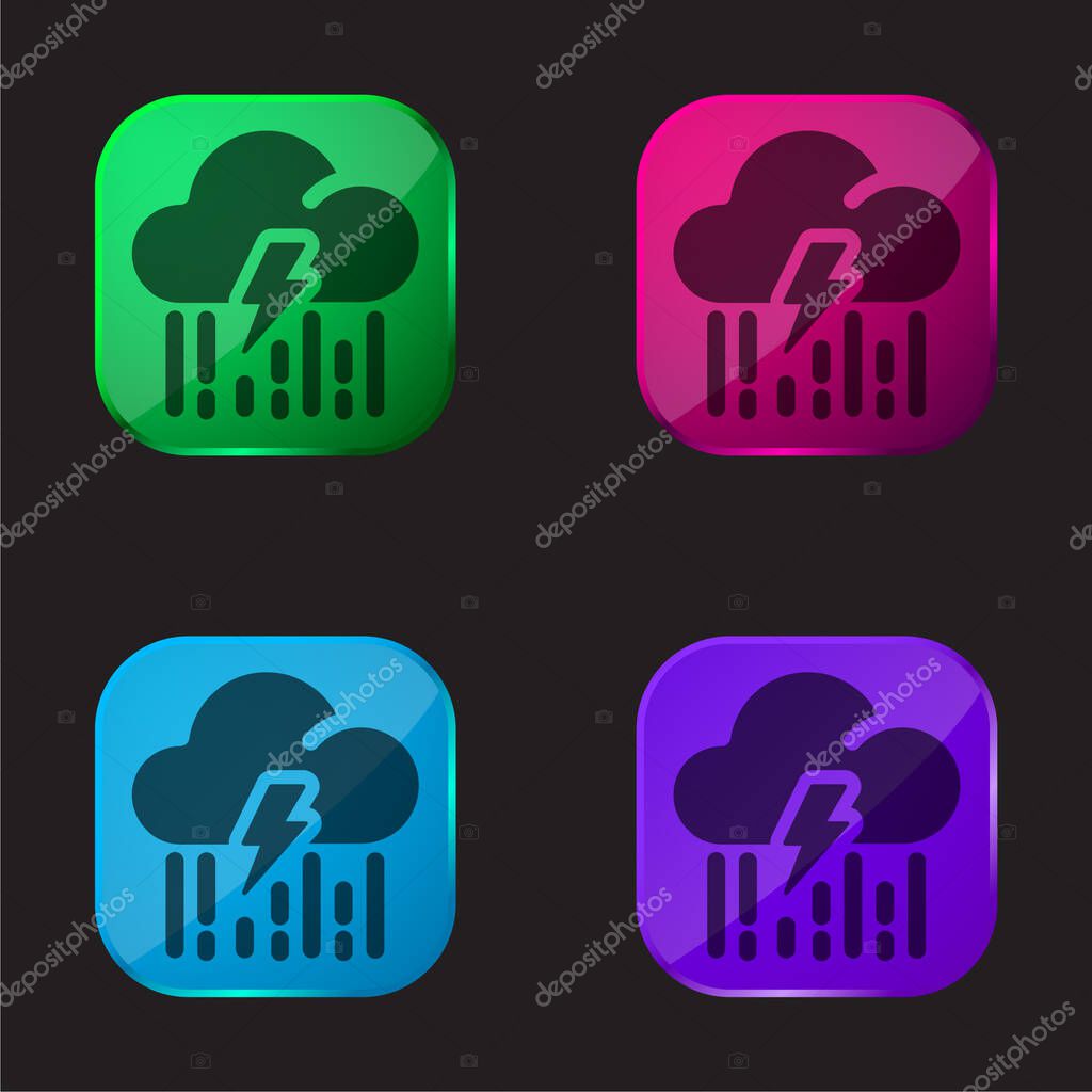 Bolt four color glass button icon