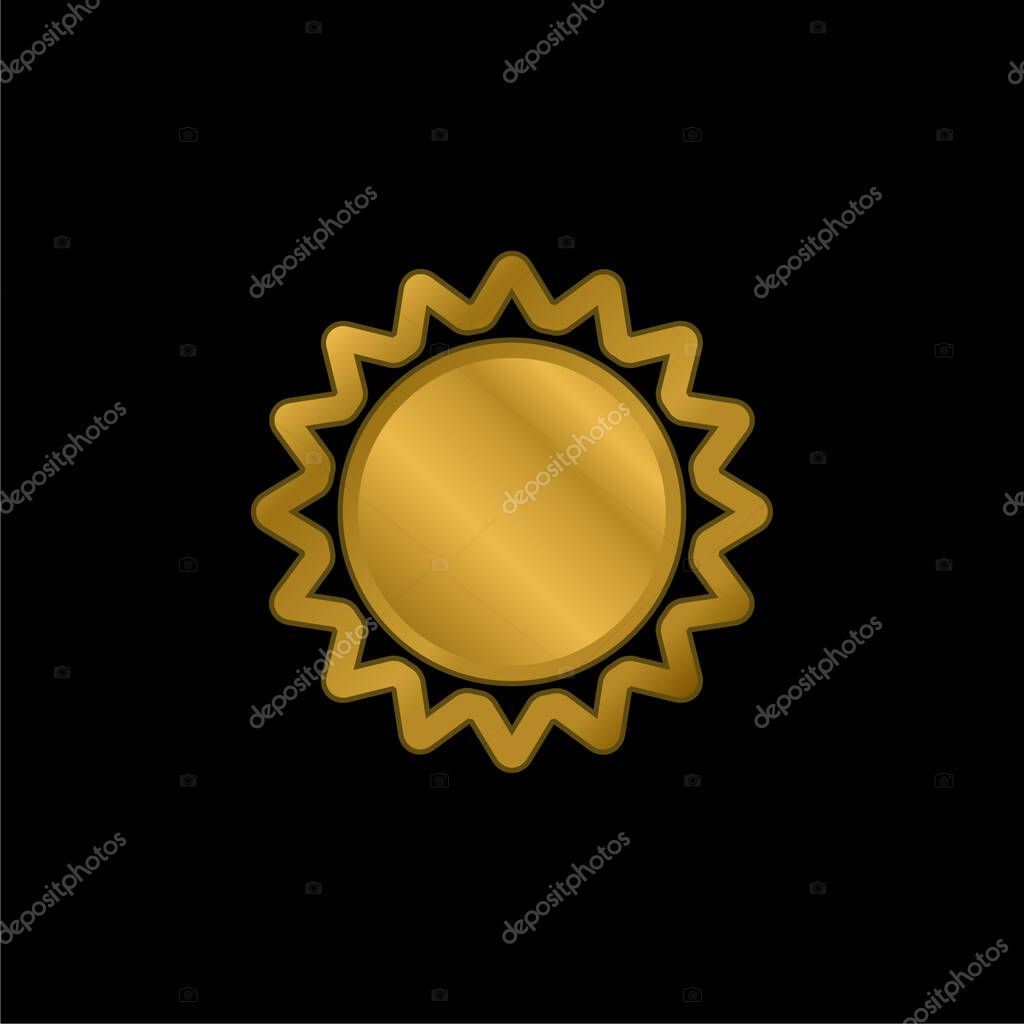 Annular Eclipse gold plated metalic icon or logo vector