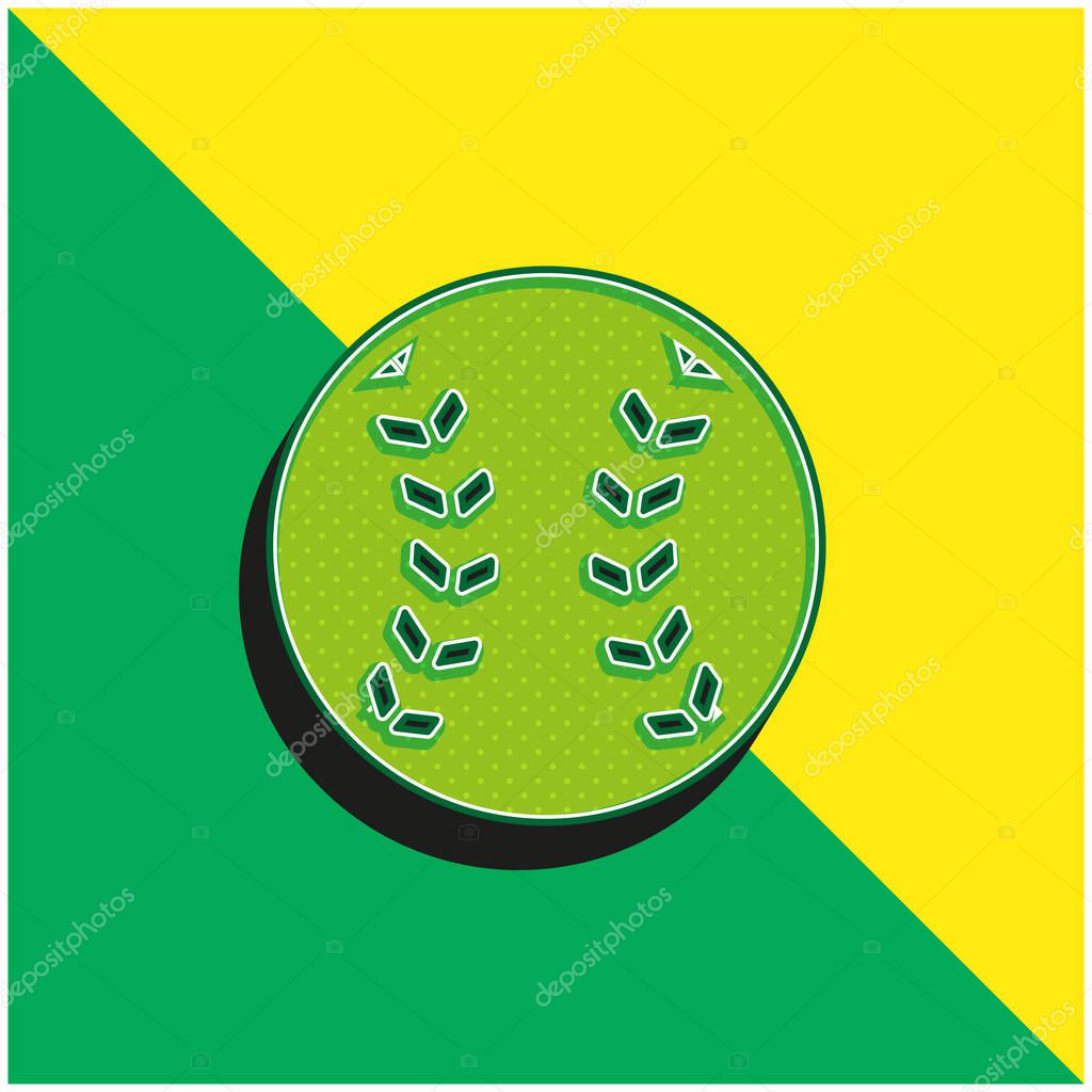 Baseball Ball Green and yellow modern 3d vector icon logo