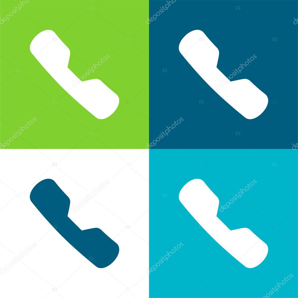 Active Call Flat four color minimal icon set