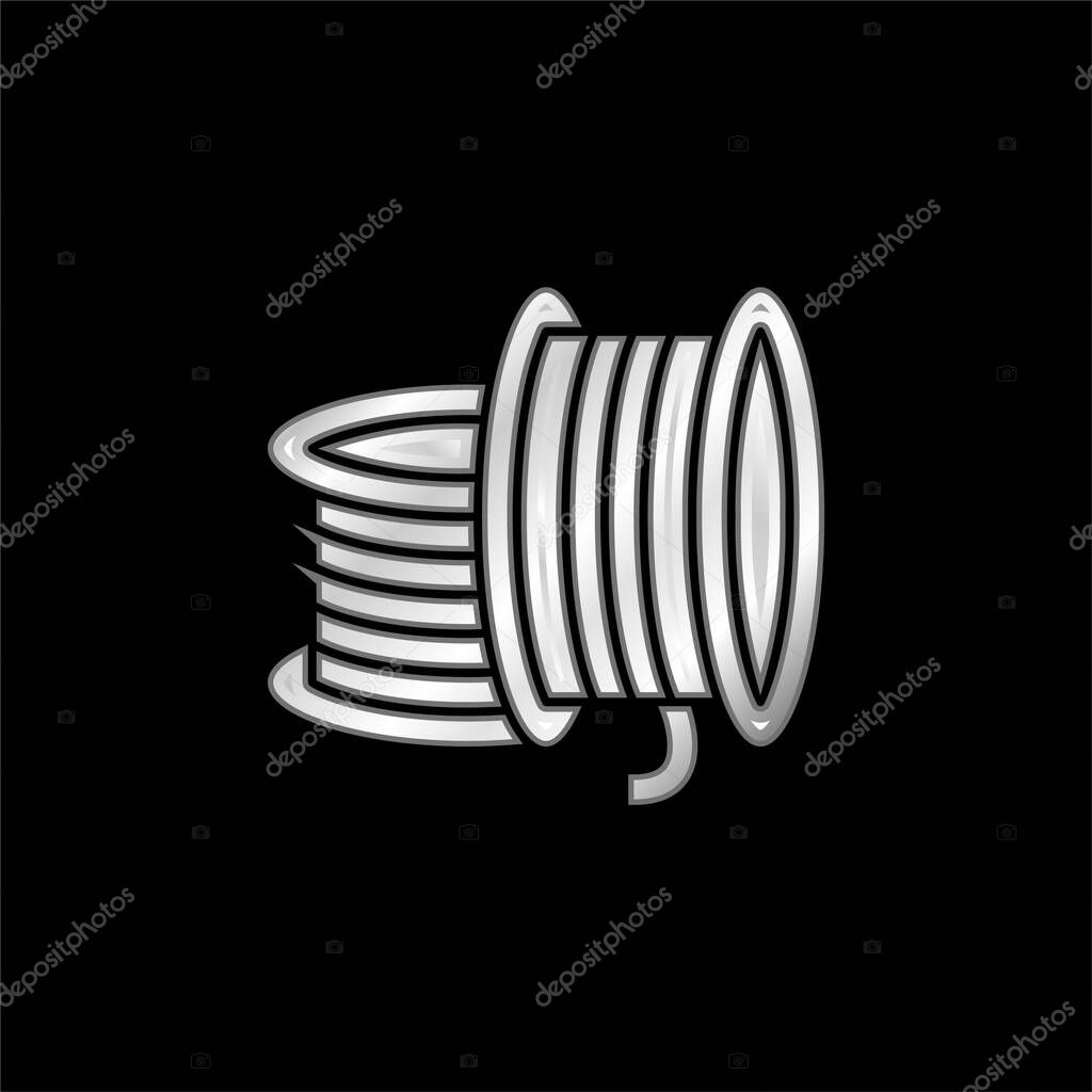 3d Printing Filament silver plated metallic icon