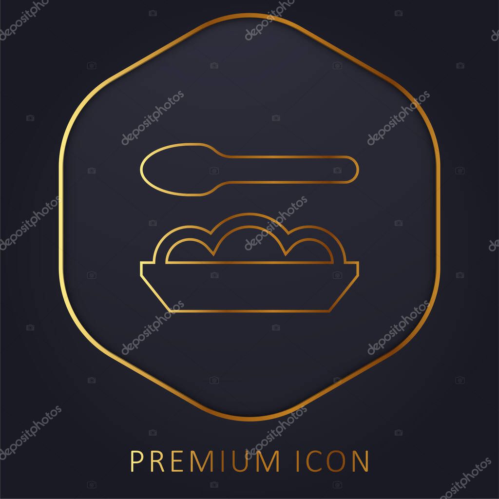 Baby Food golden line premium logo or icon