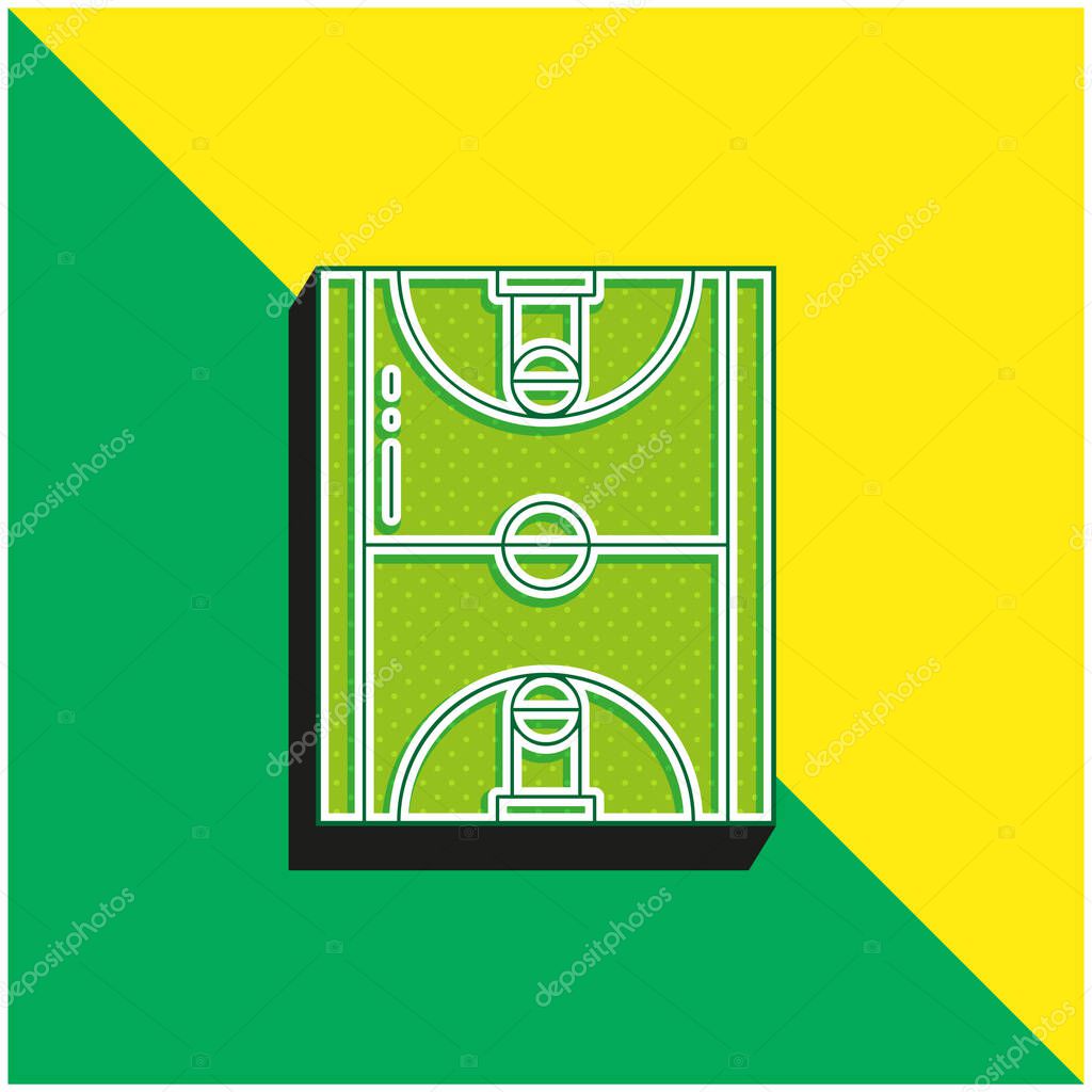 Basketball Green and yellow modern 3d vector icon logo