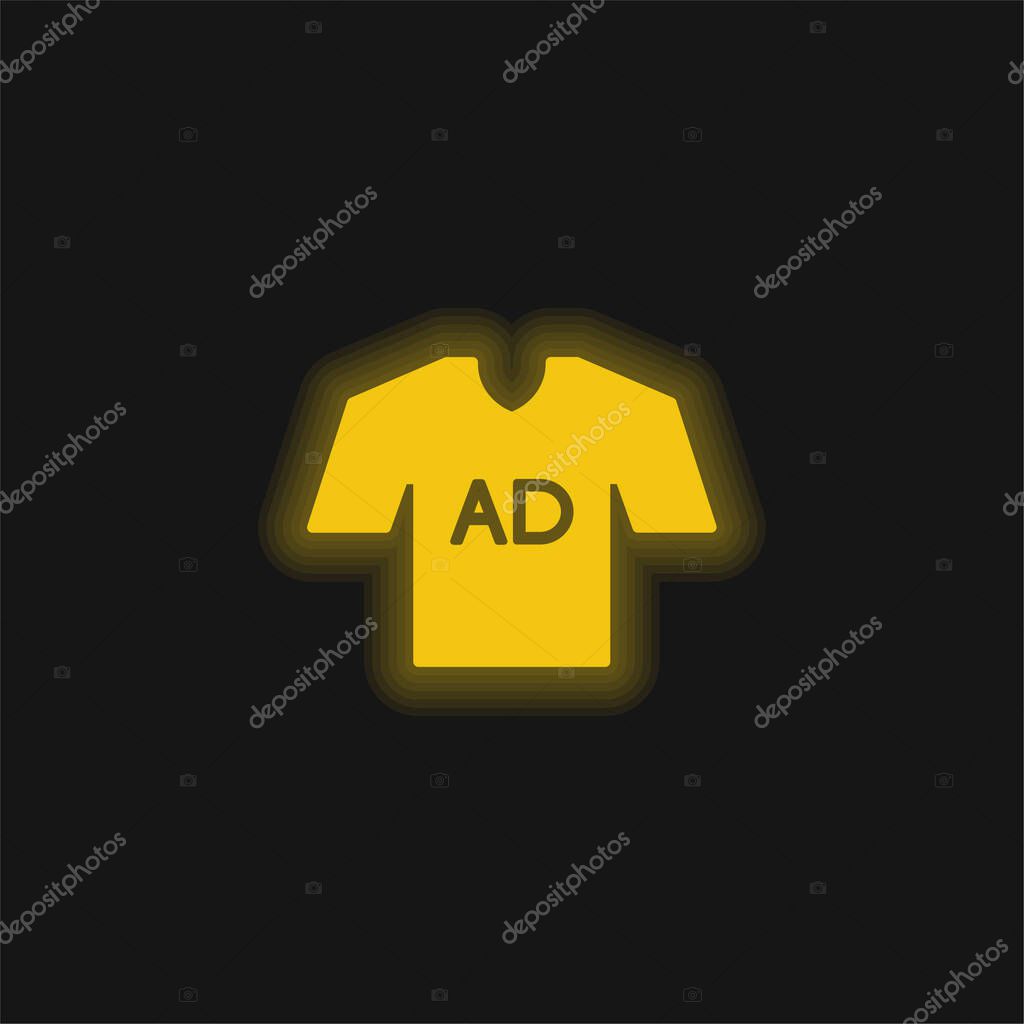 AD T Shirt yellow glowing neon icon