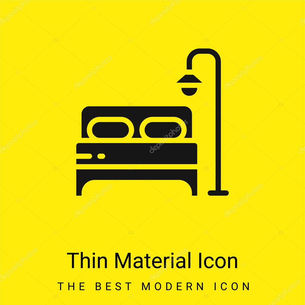 Bed minimal bright yellow material icon