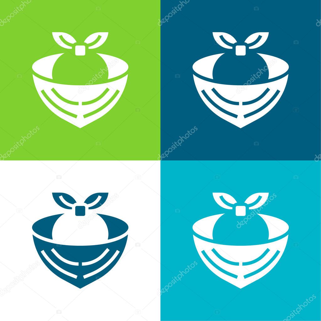Bandana Flat four color minimal icon set