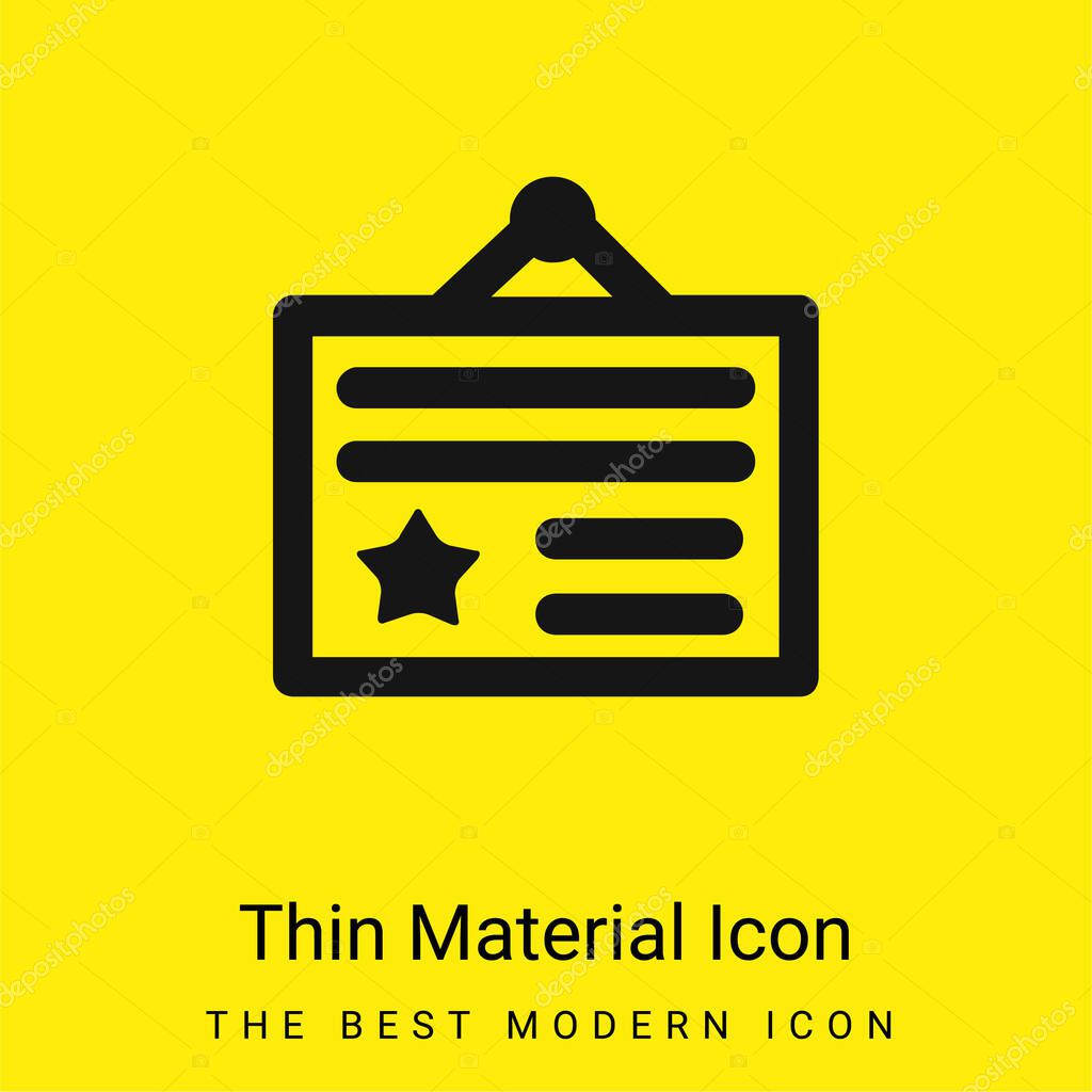 Award Certificate minimal bright yellow material icon