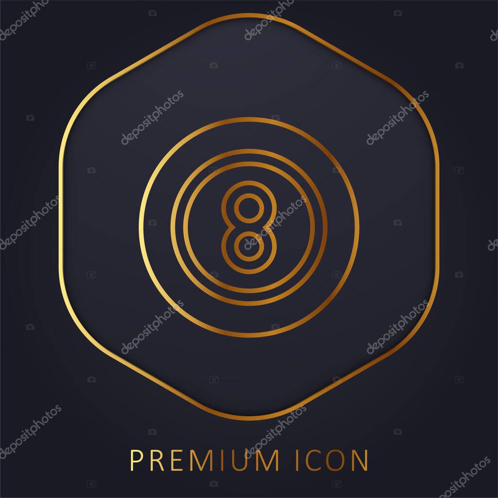 Billiard golden line premium logo or icon