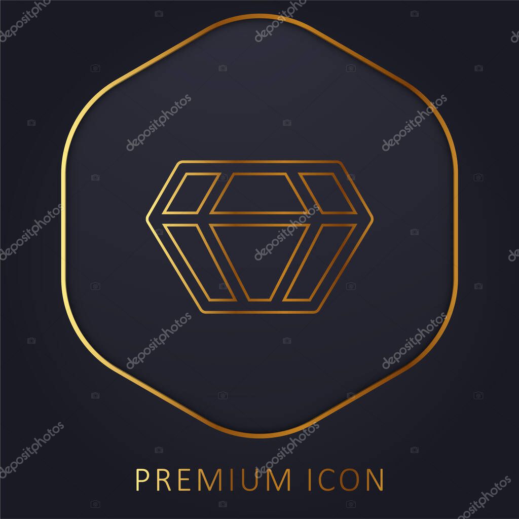 Big Diamond golden line premium logo or icon