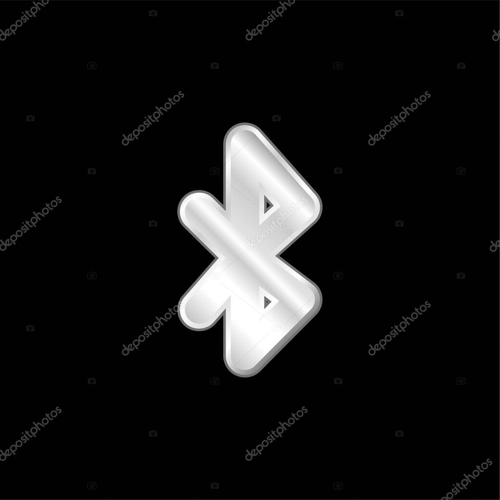 Bluetooth Symbol silver plated metallic icon