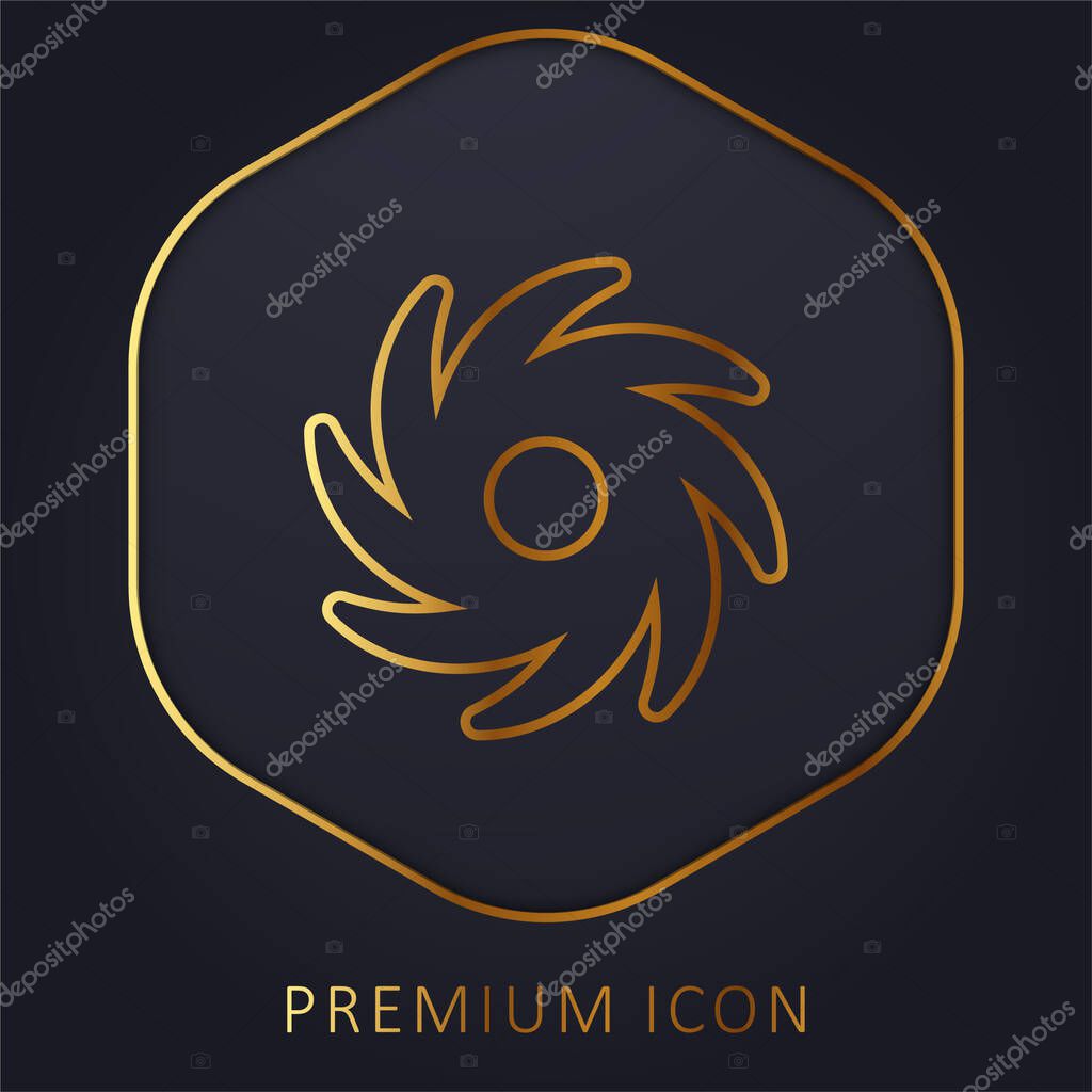 Black Hole golden line premium logo or icon