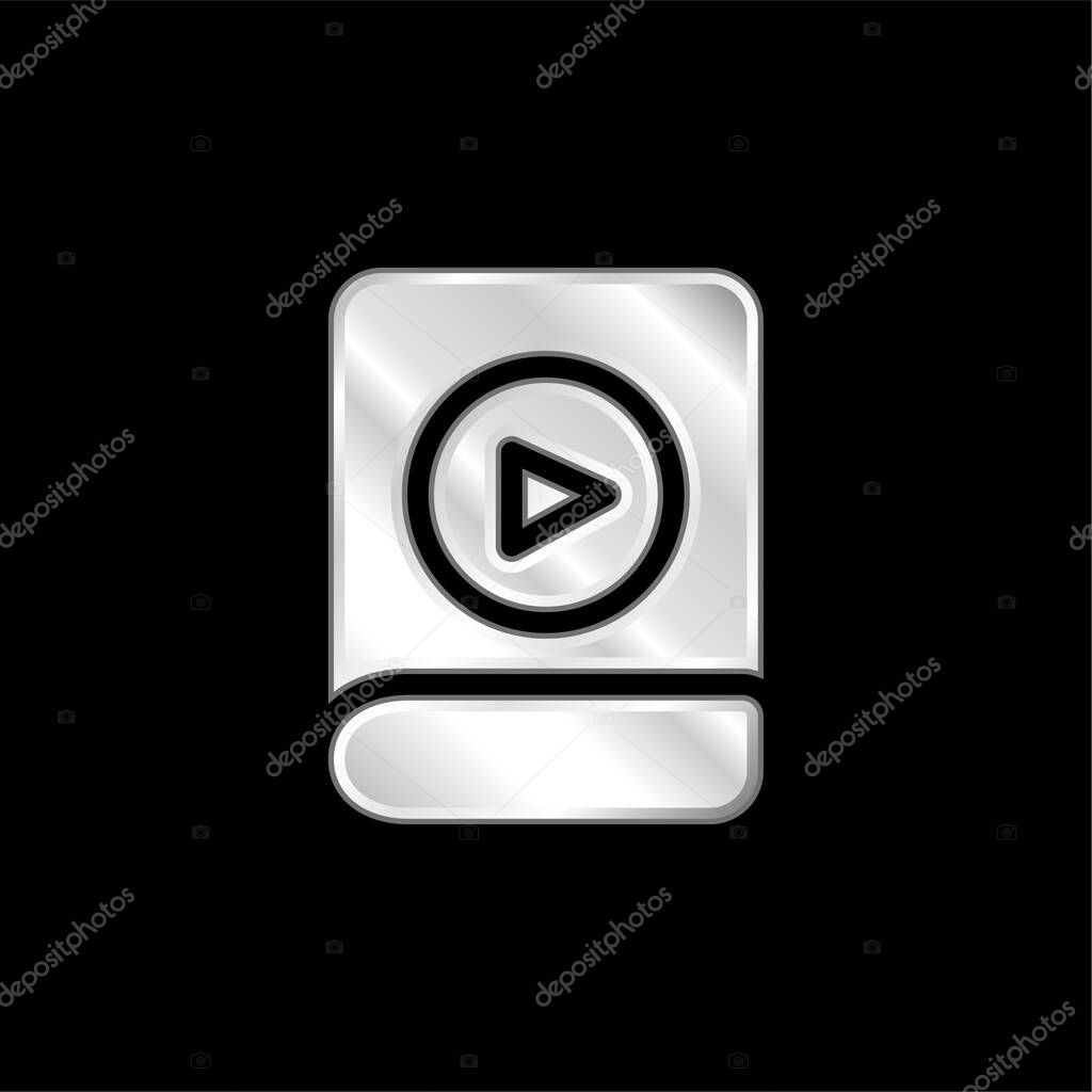 Audiobook silver plated metallic icon