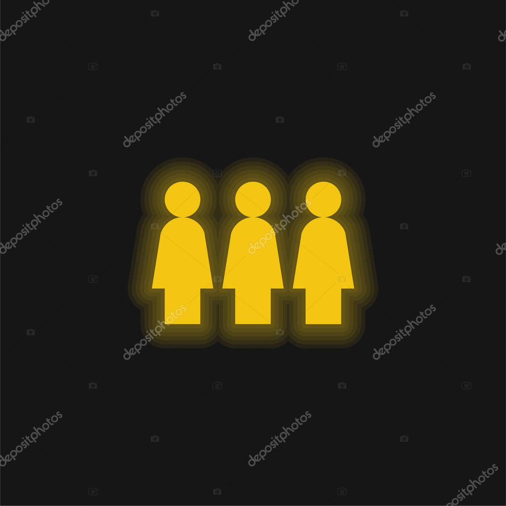 Activism yellow glowing neon icon