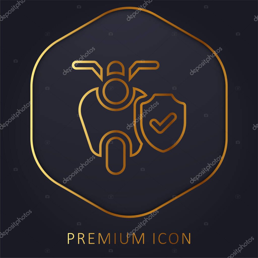 Bike golden line premium logo or icon
