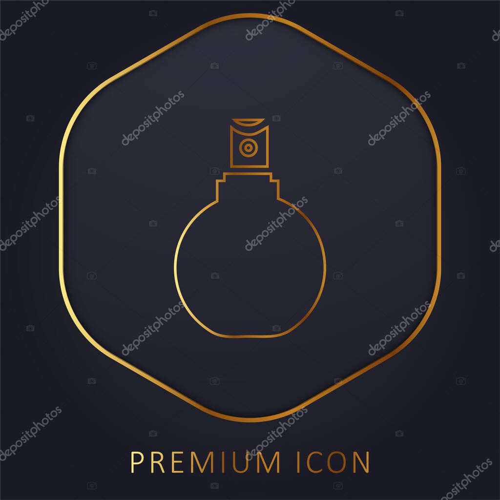 Bathroom Spray Bottle golden line premium logo or icon