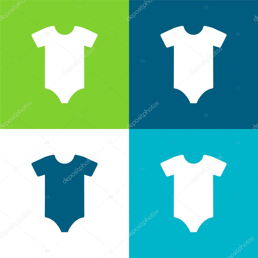 Bodysuit Flat four color minimal icon set
