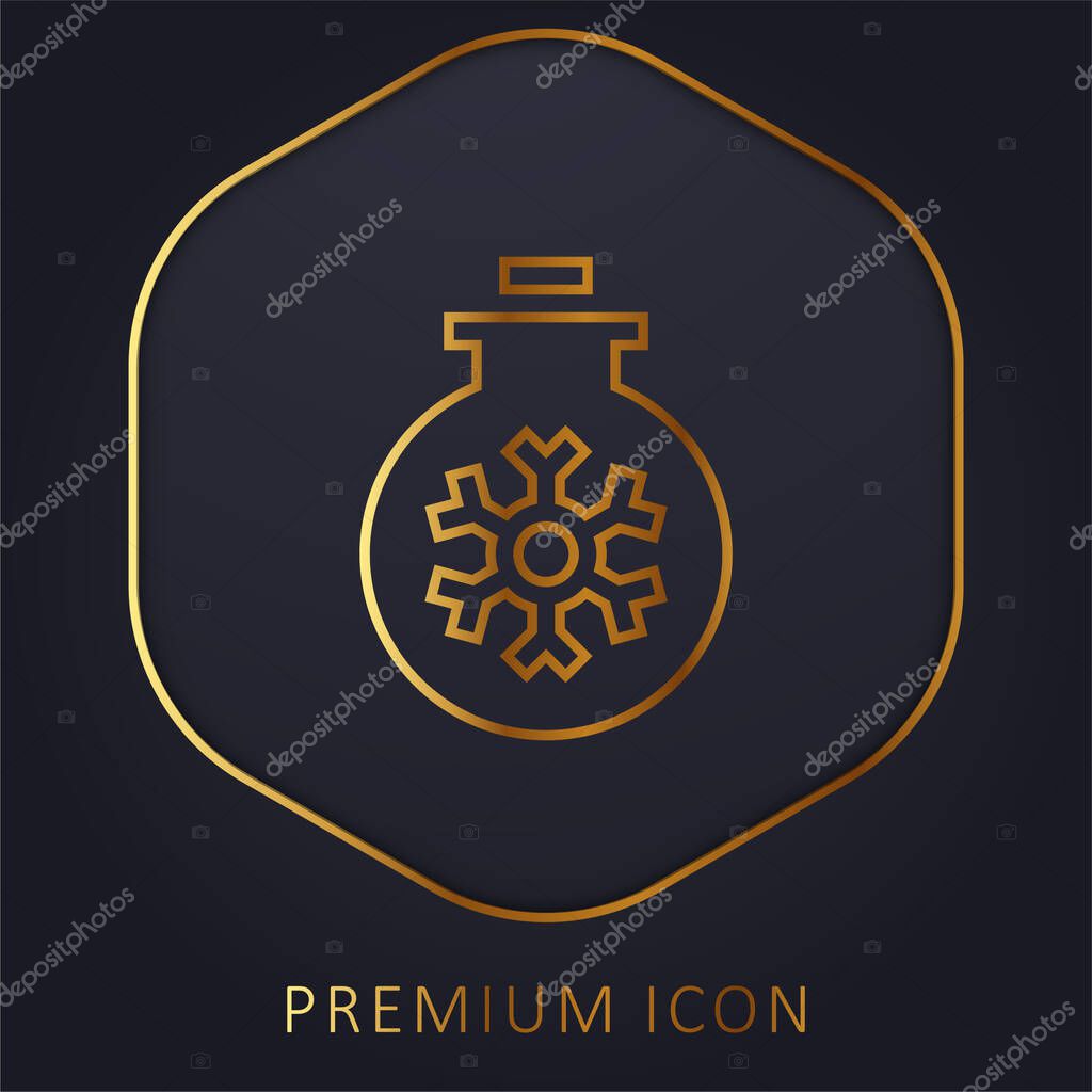 Bauble golden line premium logo or icon