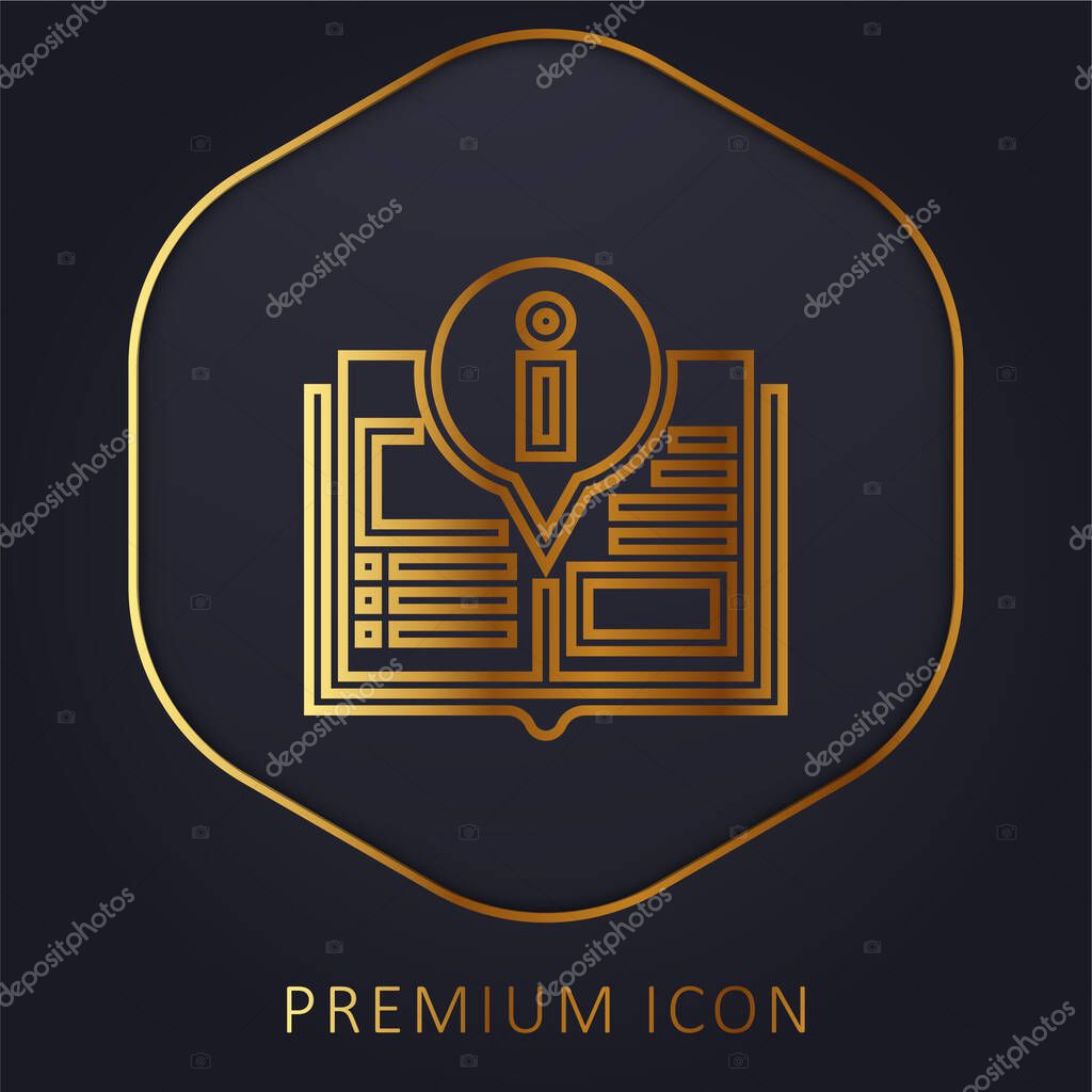 Book golden line premium logo or icon