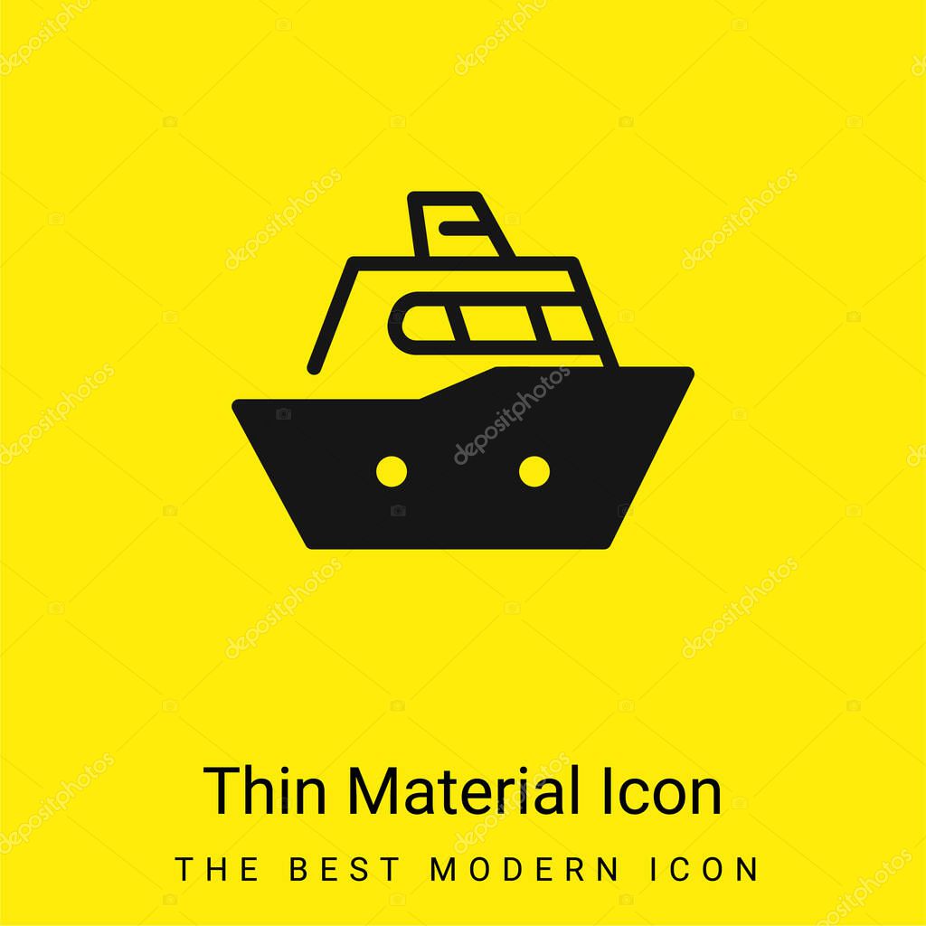 Boat minimal bright yellow material icon