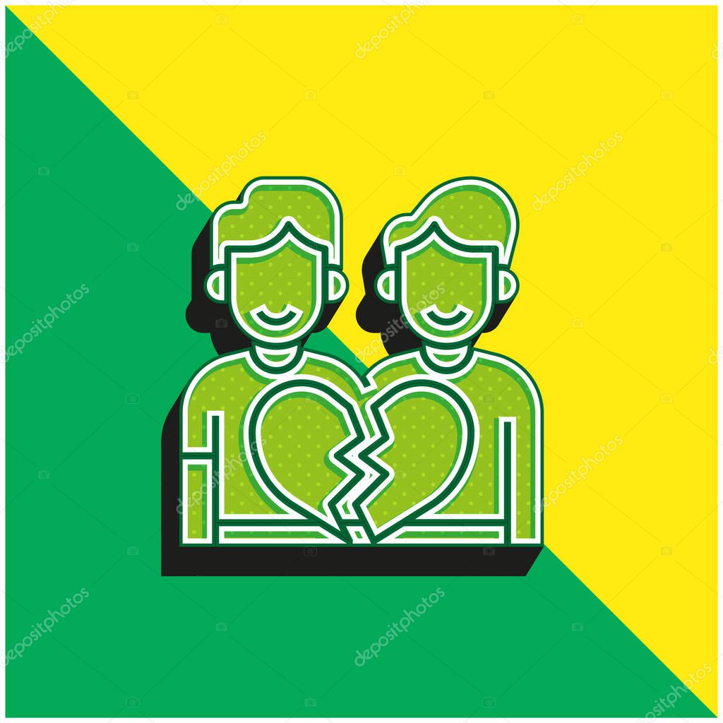 Anti Gay Green and yellow modern 3d vector icon logo