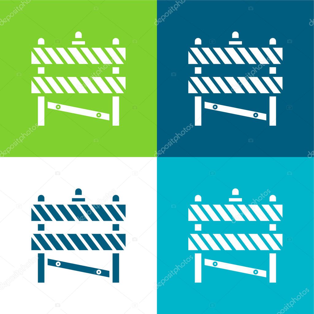 Barrier Flat four color minimal icon set