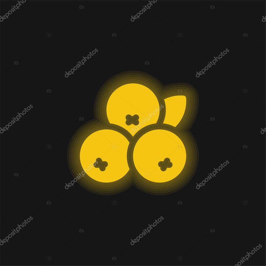 Acai yellow glowing neon icon