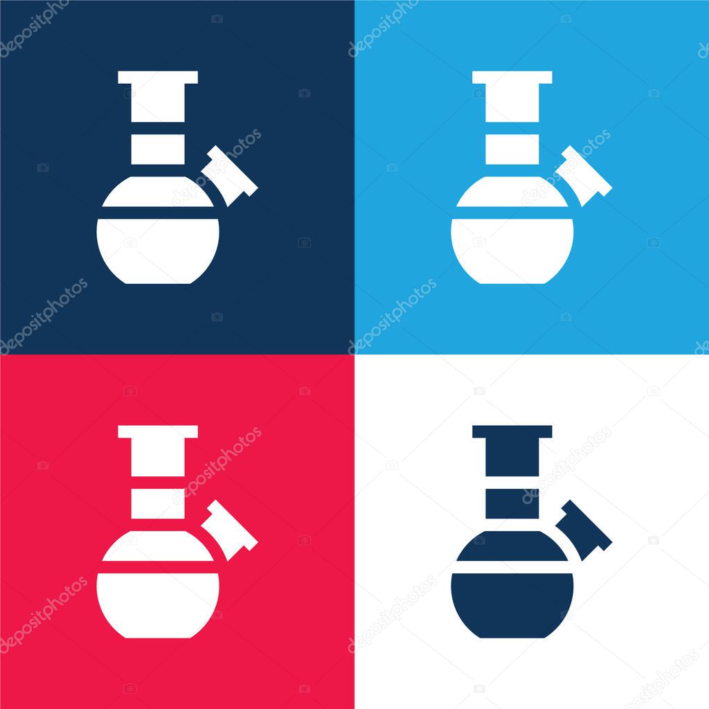 Bong blue and red four color minimal icon set