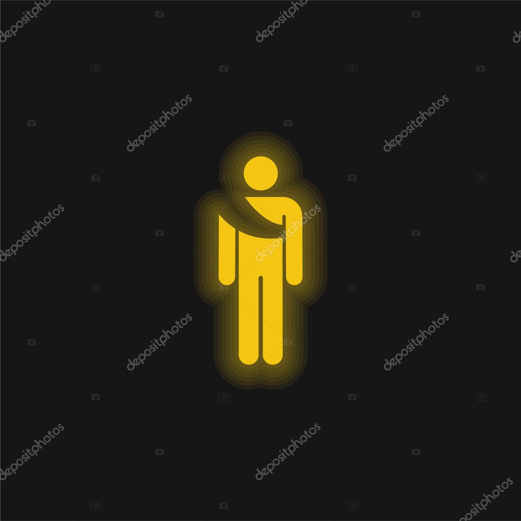 Accident yellow glowing neon icon