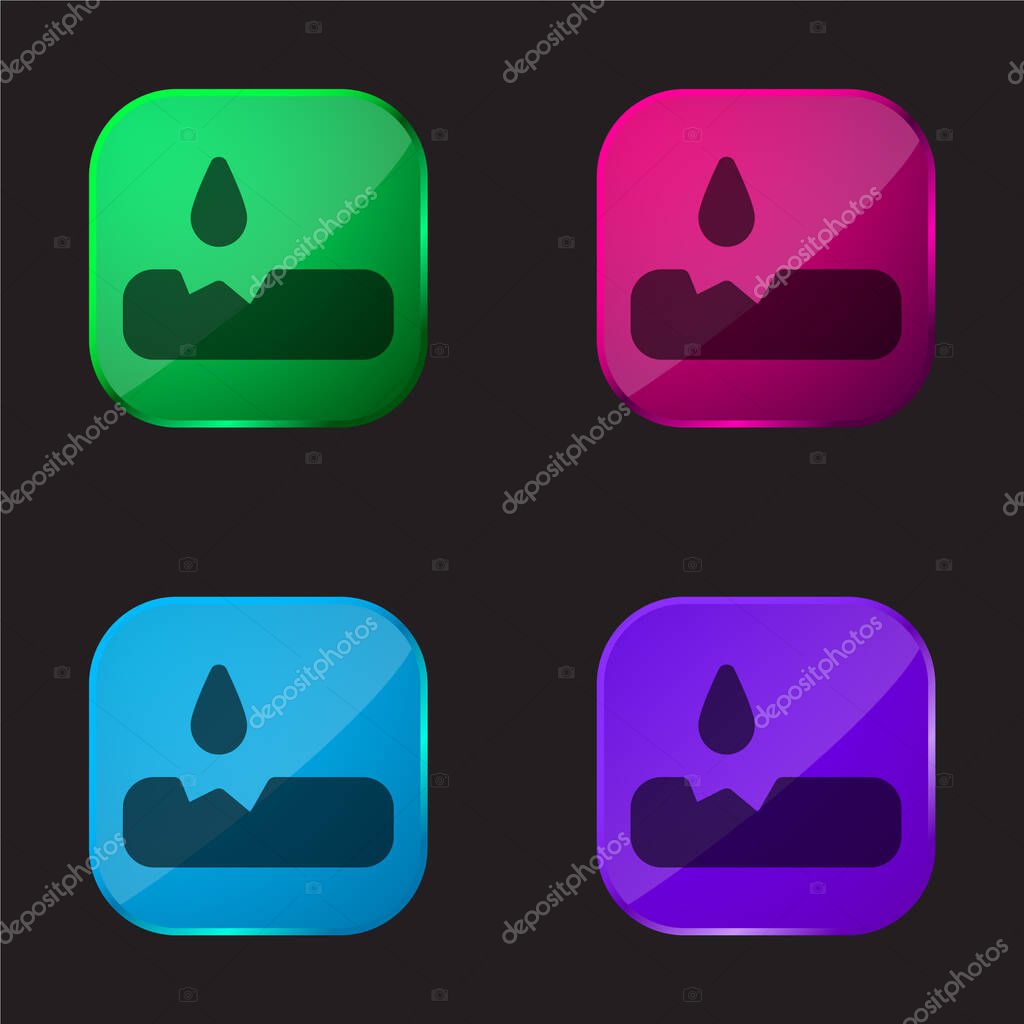 Acid Test four color glass button icon