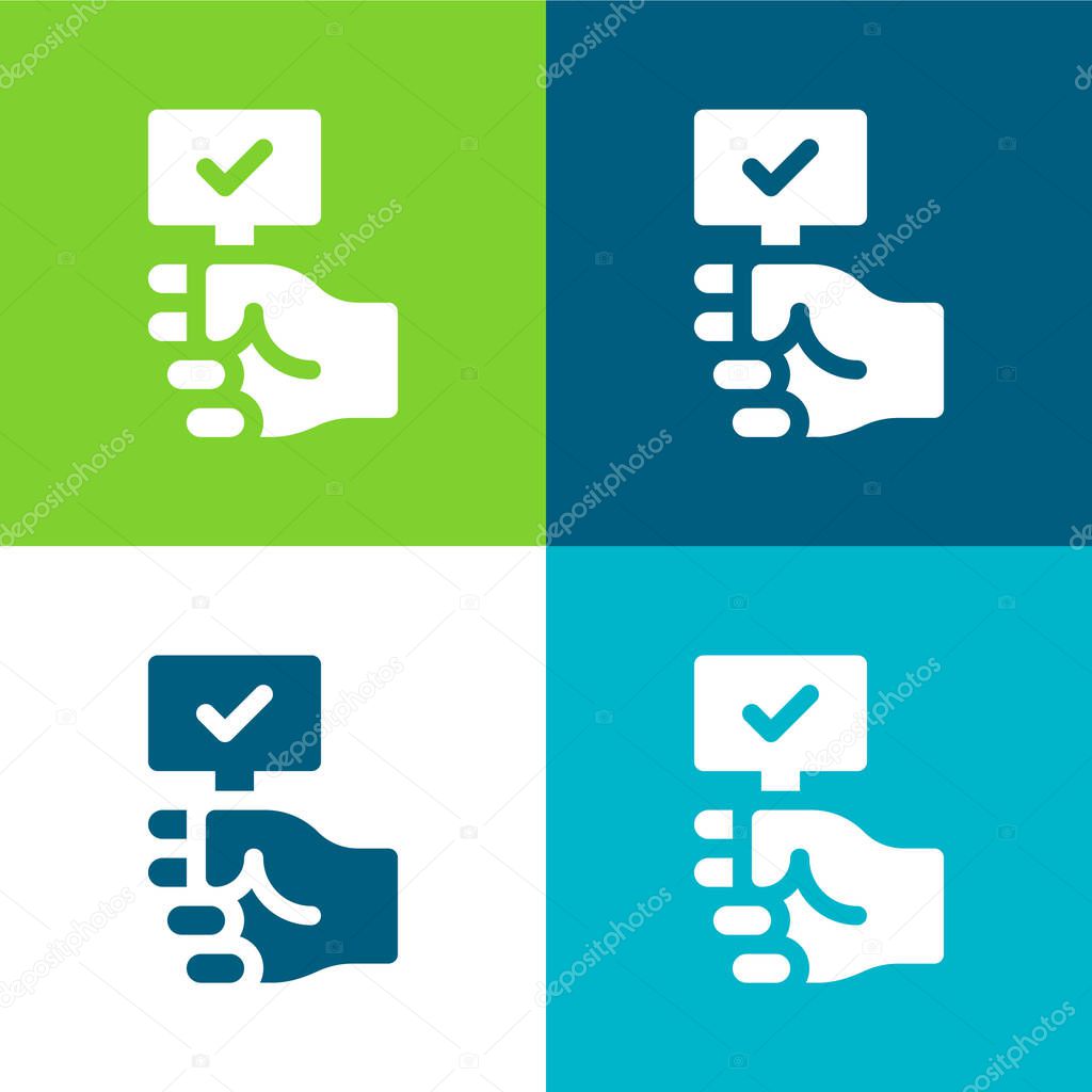 Auction Flat four color minimal icon set