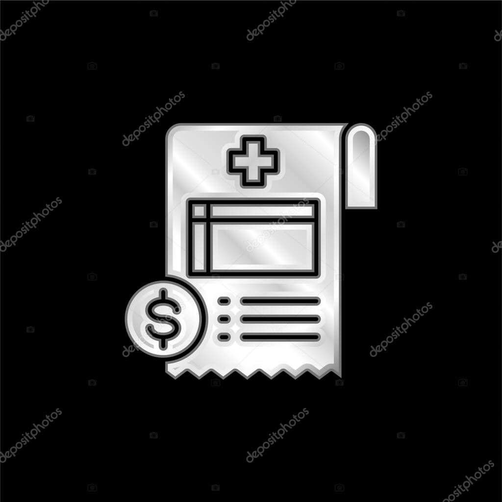 Bill silver plated metallic icon