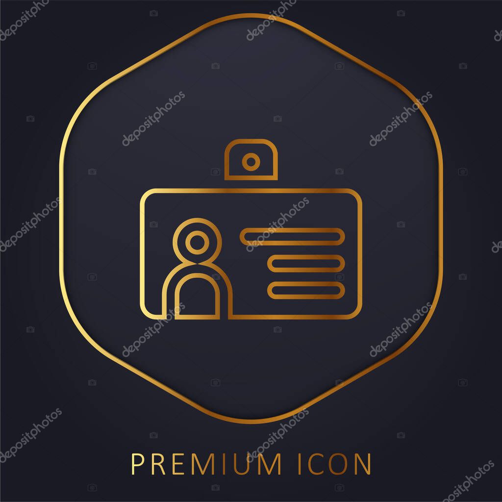 Badge golden line premium logo or icon