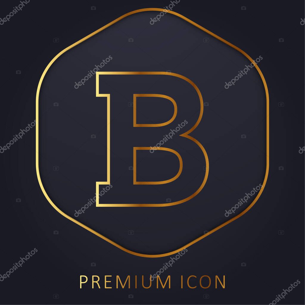 Bold golden line premium logo or icon