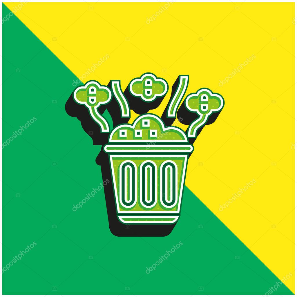 Bad Smell Green and yellow modern 3d vector icon logo
